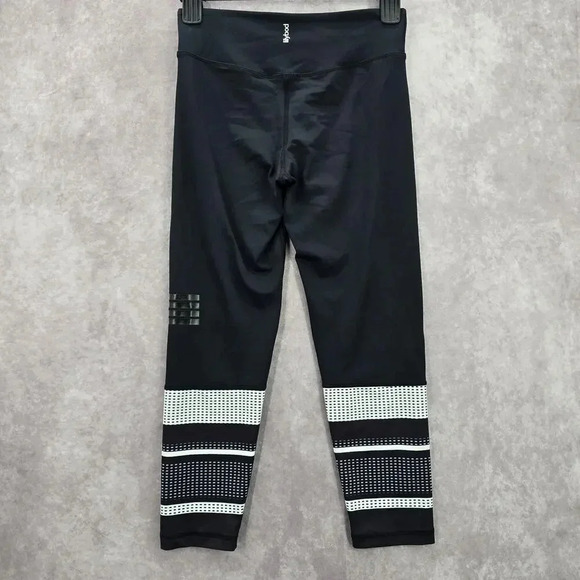 Lilybod Black White Geometric Stripe Cropped Active Legging Pant Bottom Small - Picture 2 of 6